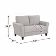 Pemberly Row Textured Fabric 2-Piece Upholstered Sofa Set in Sand Brown