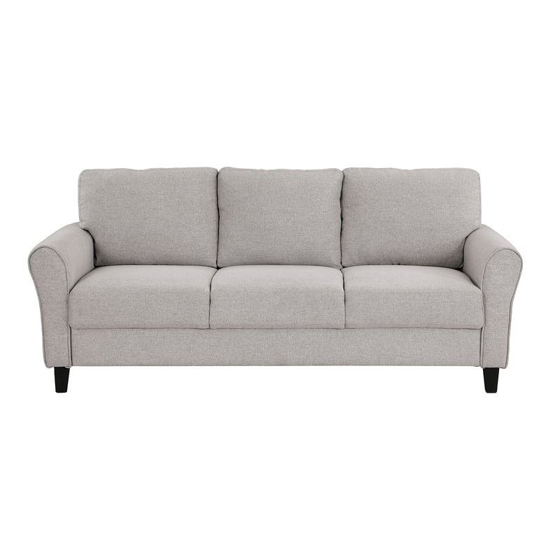 Pemberly Row Textured Fabric 2-Piece Upholstered Sofa Set in Sand Brown
