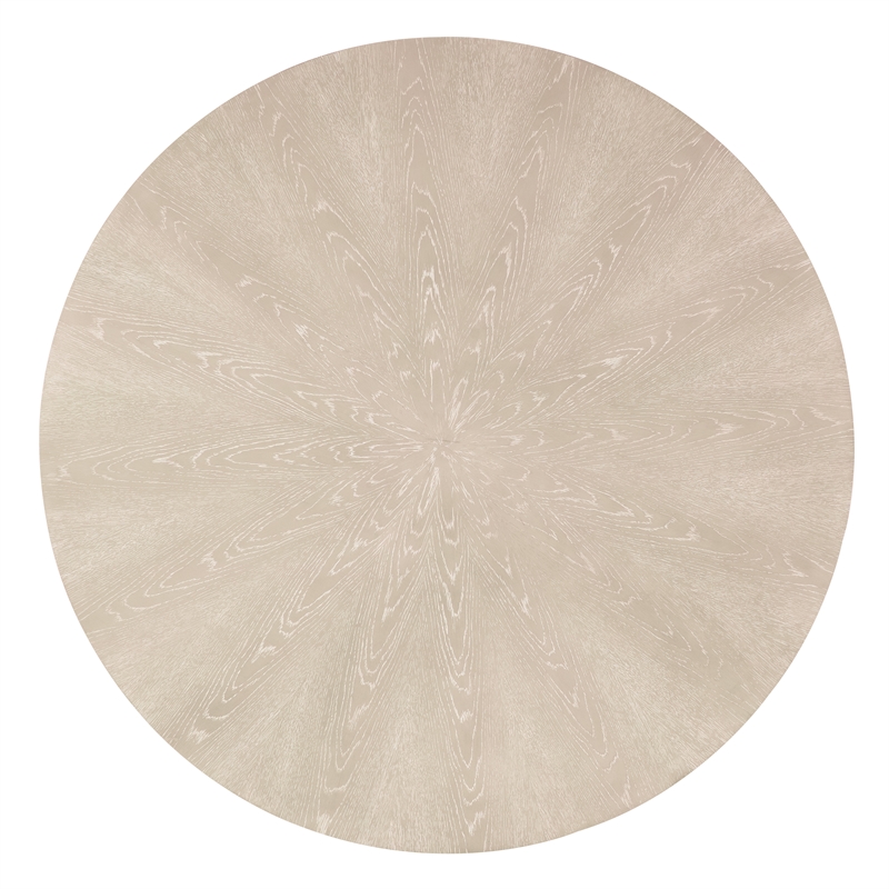 Pemberly Row Transitional Chic Round Pedestal Base Wood Dining Table in Natural