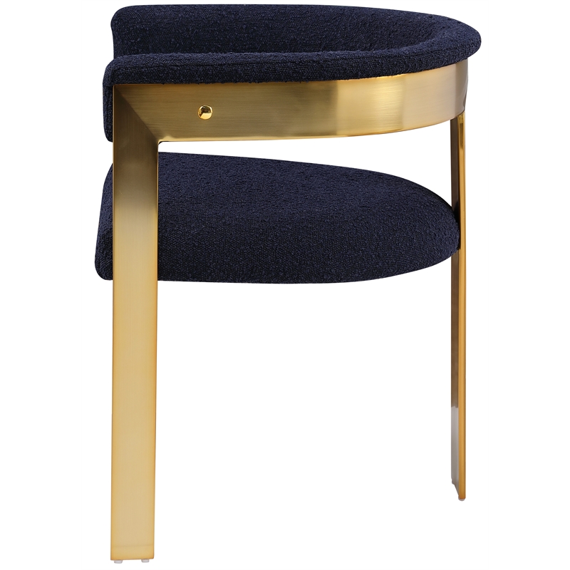 Pemberly Row Contemporary Navy Boucle Fabric Dining Chair (Set of 2)