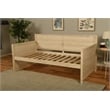 Pemberly Row Modern Wood Daybed in Weathered White with Mattress