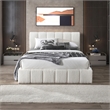 Pemberly Row Upholstered Fabric & Solid Wood Queen Platform Bed in White