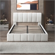 Pemberly Row Upholstered Fabric & Solid Wood Queen Platform Bed in White