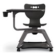 Pemberly Row Modern Plastic Enroll Tablet Chair with Cup Holder in Black