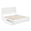 Pemberly Row Madison King Wood Platform Bed  and Drawers in White