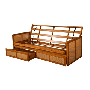 Pemberly Row Wood Futon Frame with Storage - Mattress not included