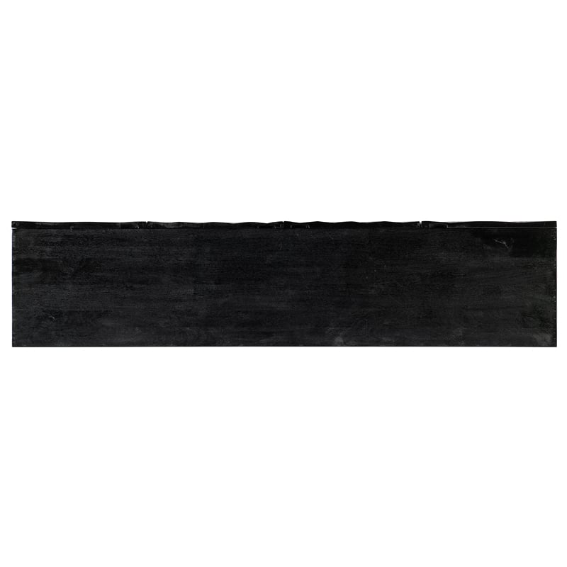 Pemberly Row Transitional Open Space Wood Entertainment Console in Black
