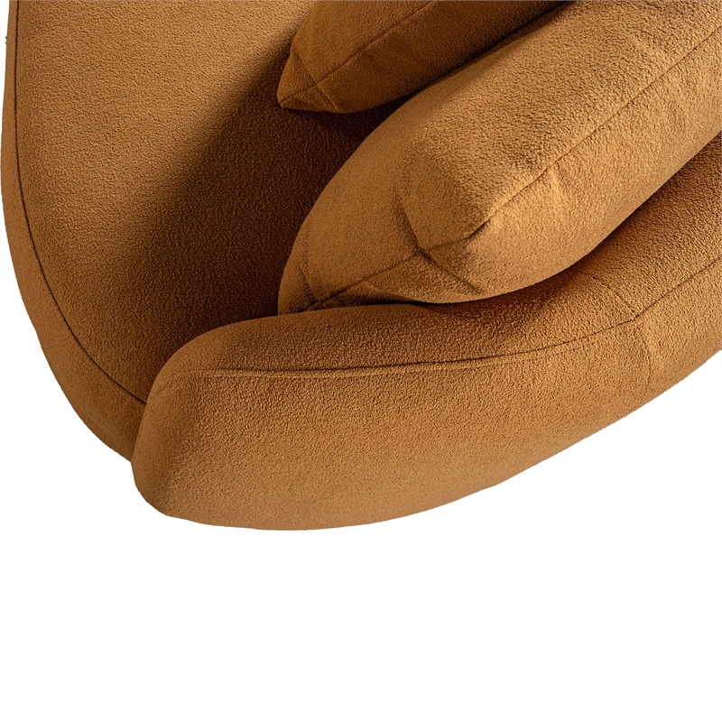 Pemberly Row 3-Piece Symmetric Corner Fabric Sectional Sofa in Cognac Tan Boucle