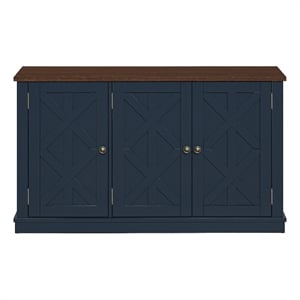 Pemberly Row 48&quot Rustic Natural Wood TV Stand - Up to 55 in. TVs - Navy