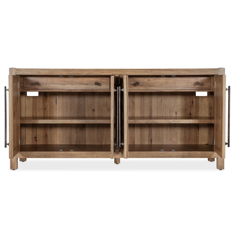 Pemberly Row Transitional Wood Buffet in Light Natural Finish