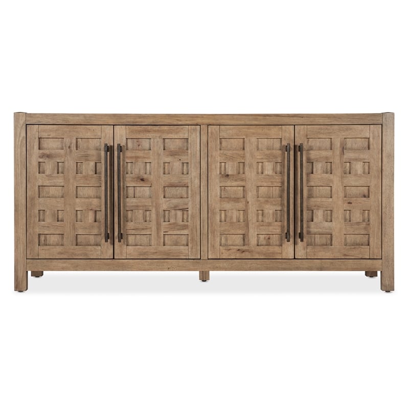Pemberly Row Transitional Wood Buffet in Light Natural Finish
