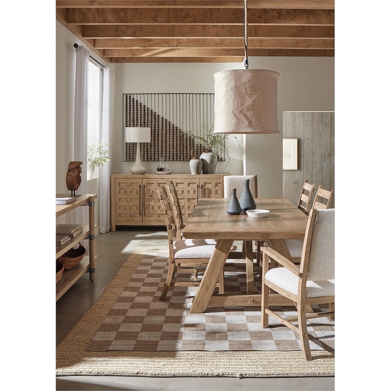 Pemberly Row Transitional Wood Buffet in Light Natural Finish