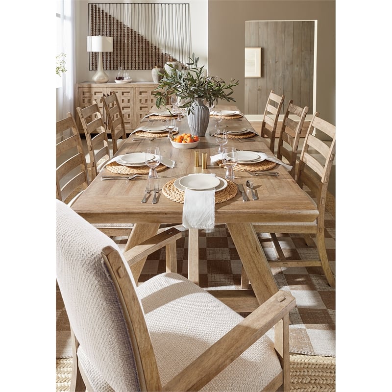 Pemberly Row Transitional Wood Buffet in Light Natural Finish