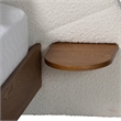 Pemberly Row Japandi Cream Boucle and Walnut Brown Wood King Bed