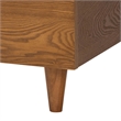 Pemberly Row Japandi Cream Boucle and Walnut Brown Wood King Bed