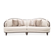 Pemberly Row Transitional 2-Piece Chenille Sofa in Linen/Warm Pecan