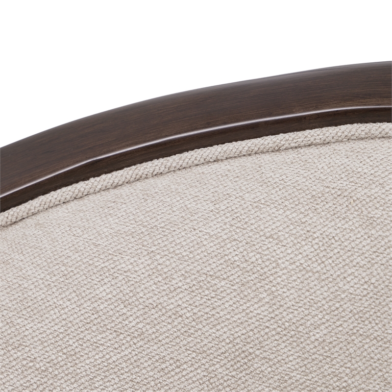 Pemberly Row Transitional 2-Piece Chenille Sofa in Linen/Warm Pecan