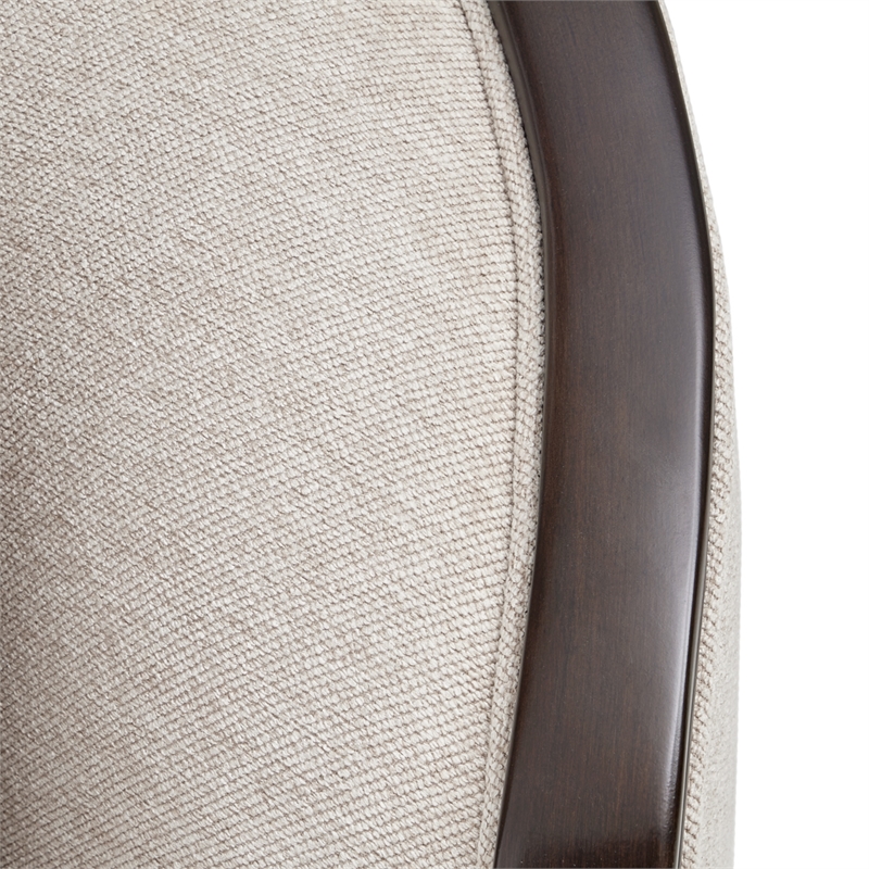 Pemberly Row Transitional Chenille Sofa in Linen/Warm Pecan Finish