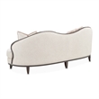 Pemberly Row Transitional Chenille Sofa in Linen/Warm Pecan Finish