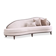 Pemberly Row Transitional Asymmetrical Velvet Sofa in Porcini/Warm Pecan
