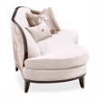 Pemberly Row Transitional Asymmetrical Velvet Sofa in Porcini/Warm Pecan