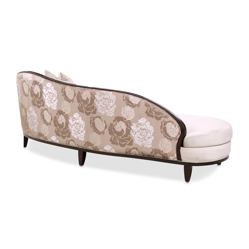 Pemberly Row Transitional Asymmetrical Velvet Sofa in Porcini/Warm Pecan