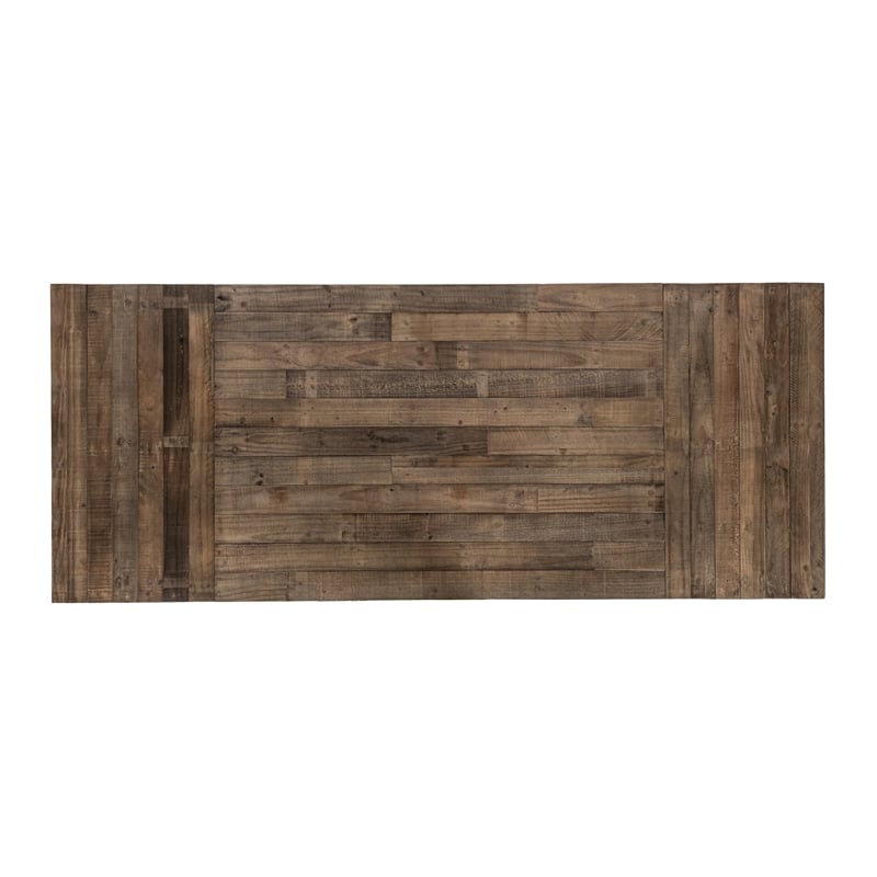 Pemberly Row Reclaimed Pine Wood Extendable Dining Table in Aged Pine