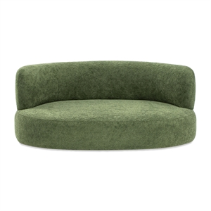 Pemberly Row 36&quot Curved Dog Sofa Bed Medium Moss Green Fleeced Teddy