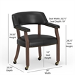 Pemberly Row Dining & Poker Foldable 5-piece Set with Black Faux Leather Insert