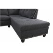 Pemberly Row Contemporary Right-Facing Sectional & Ottoman in Black/Gray