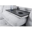 Pemberly Row Contemporary Left-Facing Sectional & Ottoman in Gray/White