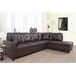 Pemberly Row Contemporary Right-Facing Sectional Sofa Set in Chocolate/Brown