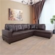 Pemberly Row Contemporary Right-Facing Sectional Sofa Set in Chocolate/Brown