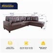 Pemberly Row Contemporary Right-Facing Sectional Sofa Set in Chocolate/Brown