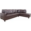 Pemberly Row Contemporary Right-Facing Sectional Sofa Set in Chocolate/Brown