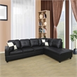 Pemberly Row Contemporary Right-Facing Sectional Sofa Set in Ultimate Black