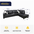 Pemberly Row Contemporary Right-Facing Sectional Sofa Set in Ultimate Black