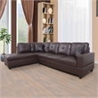Pemberly Row Contemporary Left-Facing Sectional Sofa Set in Chocolate/Brown