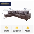 Pemberly Row Contemporary Left-Facing Sectional Sofa Set in Chocolate/Brown