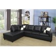 Pemberly Row Contemporary Left-Facing Sectional Sofa Set in Ultimate Black