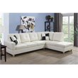 Pemberly Row Contemporary Right-Facing Sectional Sofa Set in Off White