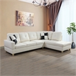 Pemberly Row Contemporary Right-Facing Sectional Sofa Set in Off White
