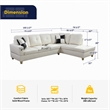 Pemberly Row Contemporary Right-Facing Sectional Sofa Set in Off White