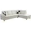 Pemberly Row Contemporary Right-Facing Sectional Sofa Set in Off White