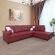 Pemberly Row Contemporary Right-Facing Sectional Sofa Set in Wine Red