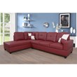 Pemberly Row Contemporary Left-Facing Sectional Sofa Set in Wine Red