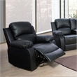 Pemberly Row Contemporary 3-Pieces Faux Leather Recliner Sofa Set in Black
