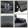 Pemberly Row Contemporary 3-Pieces Faux Leather Recliner Sofa Set in Black