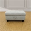 Pemberly Row Contemporary Left-Facing Sectional & Ottoman in Gray/White