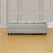 Pemberly Row Contemporary Left-Facing Sectional & Ottoman in Gray/White